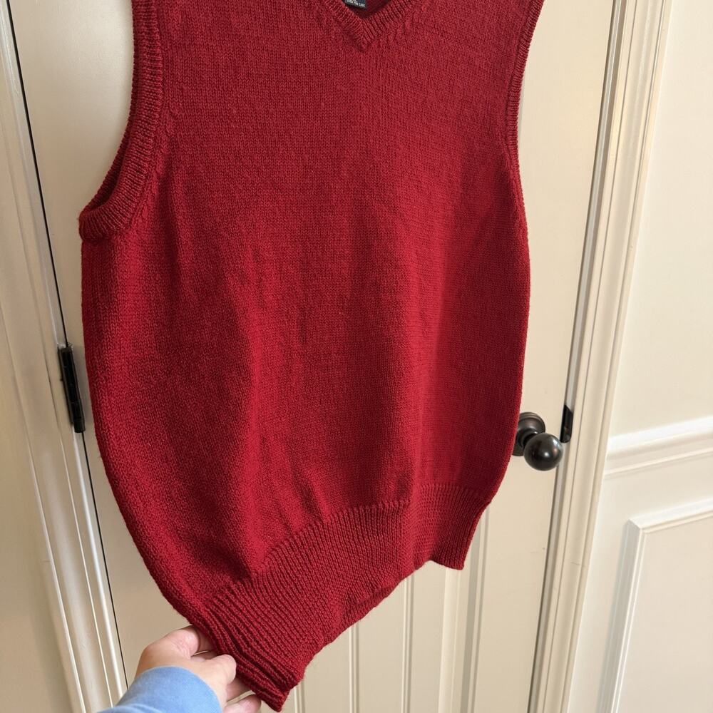 Vintage Abercrombie & Fitch Red Sweater Vest 100% Wool Size XL - Picture 5 of 12